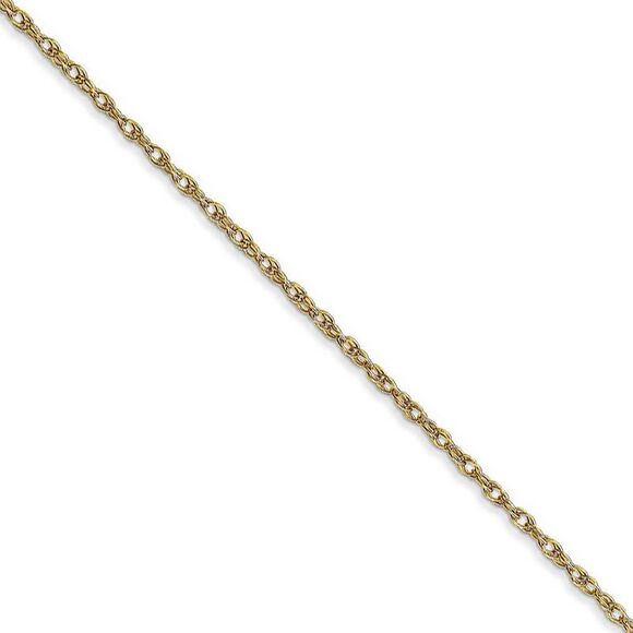 1.15mm 10k Yellow Gold Solid Cable Rope Chain Necklace 20 Inch